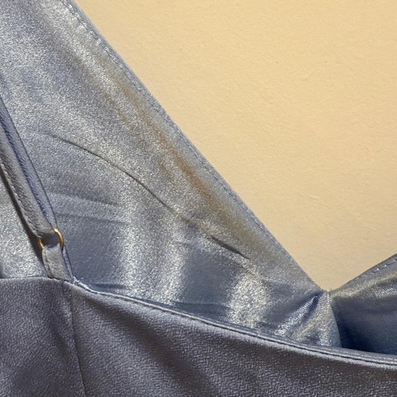 Gianni Bini Ruffle Draped Satin Evening Gown - Picture 5 of 7